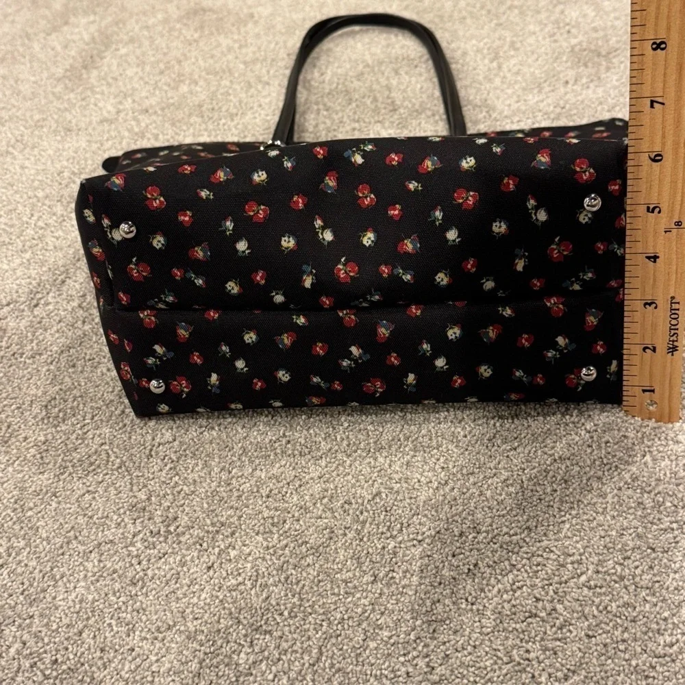 Lauren Ralph Lauren Black Floral Nylon Medium Keaton Tote EUC - Picture 12 of 12